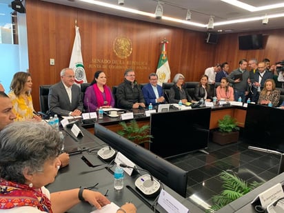 Los secretarios de Relaciones Exteriores, Marcelo Ebrard y Economía, Graciela Márquez, así como el subsecretario para América del Norte y negociador del Tratado México, Estados Unidos y Canadá (T-MEC), Jesús Seade, arribaron al Senado para una reunión con comisiones. (TWITTER)