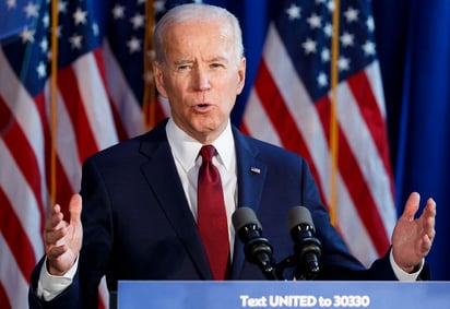 El exvicepresidente Joe Biden se mantiene como favorito demócrata para la contienda de EUA. (ARCHIVO) 