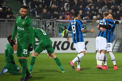 Con goles del danés Christian Eriksen al minuto 71 y el belga Romelu Lukaku (90+5), los nerazzurris se llevaron la ventaja del estadio del Ludogorets. (EFE)