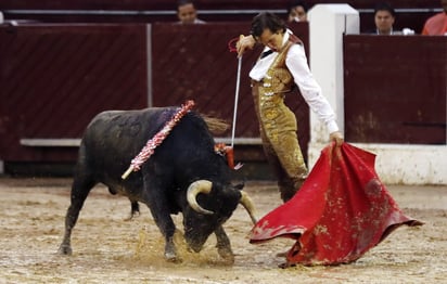 El novillero lagunero Arturo Gilio tuvo una tarde discreta en la plaza de toros Santamaría de Colombia. (EFE)