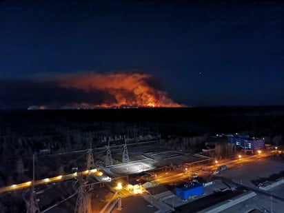 En los últimos días activistas se dedicaron a cavar trincheras para evitar que el fuego alcance la zona de la central. (AP) 