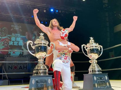 Este fin de semana será inolvidable para el joven luchador mexicano, el Hijo de Dr. Wagner Jr., quien luego de ganar el torneo 'Global Tag Team'. (CORTESÍA)