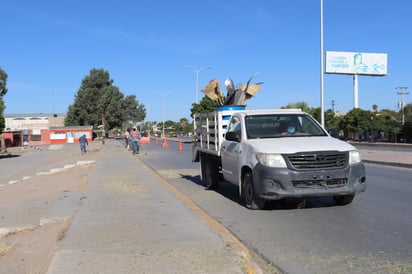 A diario se realizan trabajos de deshierbe y limpieza en las áreas verdes de la ciudad. (EL SIGLO DE TORREÓN) 