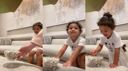 Kylie Jenner, convirtió en tendencia a su hija Stormi luego de publicar un video en el que realizó el reto viral Fruit Snack Challenge. (ESPECIAL)