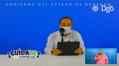 Las autoridades de Salud del estado de Durango, representadas por el secretario Sergio González Romero, presentaron como cada día la actualización sobre casos de COVID-19, enfermedad causada por el coronavirus SARS-CoV-2. (ESPECIAL)