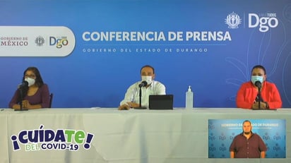 Las autoridades de Salud del estado de Durango, representadas por el secretario Sergio González Romero, presentaron como cada día la actualización sobre casos de COVID-19, enfermedad causada por el coronavirus SARS-CoV-2. (ESPECIAL)