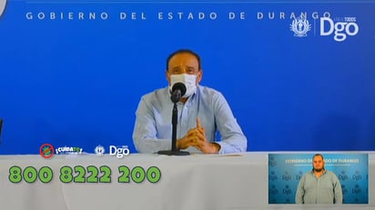 Las autoridades de Salud del estado de Durango, representadas por el secretario Sergio González Romero, presentaron como cada día la actualización sobre casos de COVID-19, enfermedad causada por el coronavirus SARS-CoV-2. (ESPECIAL)