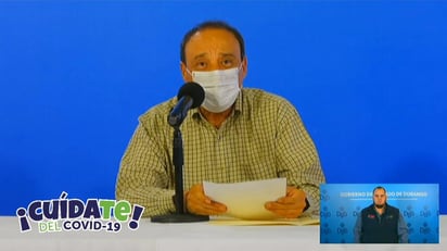 Las autoridades de Salud del estado de Durango, representadas por el secretario Sergio González Romero, presentaron como cada día la actualización sobre casos de COVID-19, enfermedad causada por el coronavirus SARS-CoV-2.  (ESPECIAL)