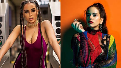 La cantante brasileña Anitta dijo este martes que 'daría un dedo' para cantar con la española Rosalía, a quien dijo admirar y de la que se considera 'una fan'. (ESPECIAL)   
