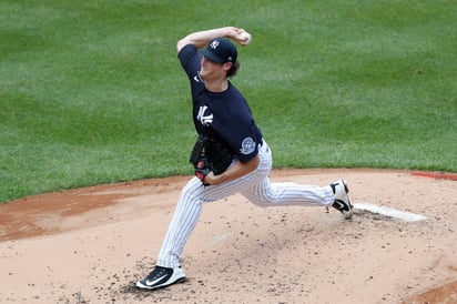 El estelar abridor derecho Gerrit Cole llegó a los Yanquis para esta temporada. (AP)