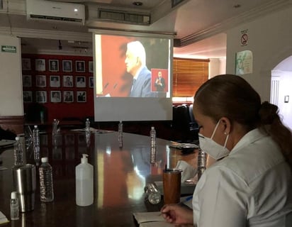 La alcaldesa, Marina Vitela Rodríguez, reconoció los logros del presidente de la República, Andrés Manuel López Obrador, en su segundo informe de gobierno. (DIANA GONZÁLEZ)