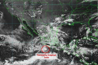 La tormenta tropical Julio se formó este sábado al sur-suroeste de Zihuatanejo, estado de Guerrero, sur de México, y los pronósticos señalan que su desplazamiento sería paralelo a las costas del Pacífico mexicano. (ESPECIAL)