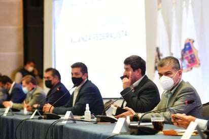 Los mandatarios estatales integrantes de la Alianza Federalista ofrecieron una conferencia de prensa respecto al proyecto de Presupuesto 2021. (CORTESÍA)