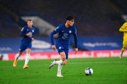 Kai Havertz tuvo un buen día en la Copa de la Liga, al marcar tres tantos en la paliza del Chelsea 6-0 ante Barnsley. (AP)