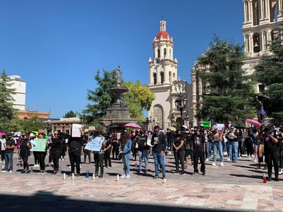 Fue alrededor de las tres de la tarde que se dieron cita en la plaza ubicada frente al Palacio de Gobierno, en el centro de Saltillo.

