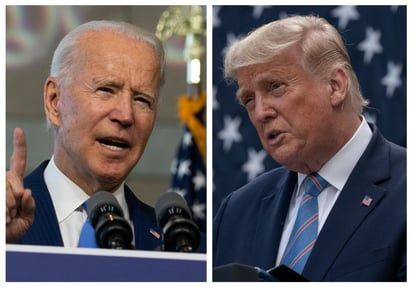 El debate previsto para el martes ofrecerá una enorme plataforma a Trump (d) y a Biden (i). (ARCHIVO) 