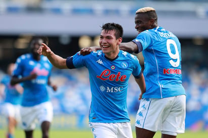 Hirving Lozano anotó hoy dos goles en la goleada del Napoli a Atlanta. (AP)