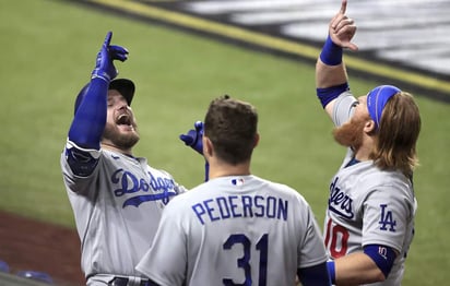 Randy Arozarena y la ofensiva de los Rays tratarán de hacer daño al pitcheo de los Dodgers y obligar a un séptimo juego. (AP)