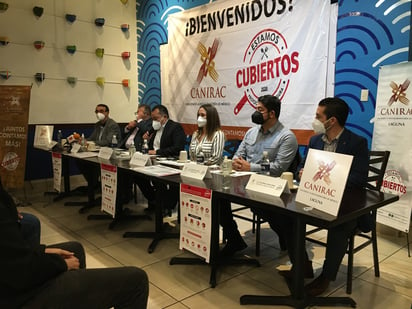 La Canirac presentó su campaña Estamos Cubiertos, que busca generar confianza en la ciudadanía sobre los protocolos sanitarios en los negocios. (EL SIGLO DE TORREÓN) 