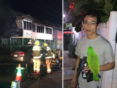 El hombre despertó con el ruido del perico y olió el humo del incendio. (INTERNET)