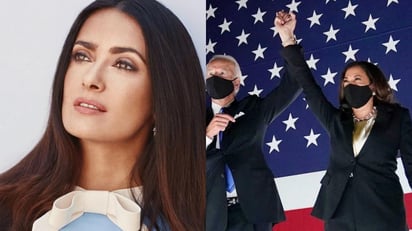 La actriz y empresaria mexicana Salma Hayek ha compartido este fin de semana una fotografía caracterizada como la Estatua de la Libertad, esto con el fin de mandar un mensaje de unión en pro del futuro de la Nación de las Barras y las Estrellas luego del virtual triunfo de Joe Biden. (ESPECIAL) 
