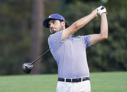 El golfista mexicano Abraham Ancer, pudo completar este viernes temprano, su primera ronda dentro del Masters que se disputa en Augusta, Estados Unidos. (EFE)