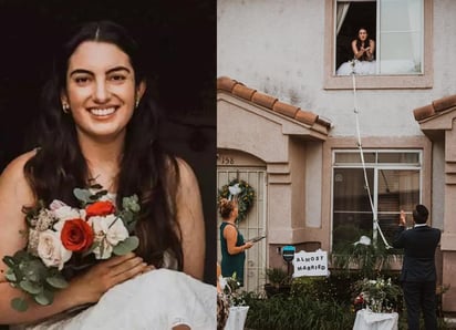 Una boda planeada para cumplir con el distanciamiento social y la cuarentena de la novia. (INTERNET)