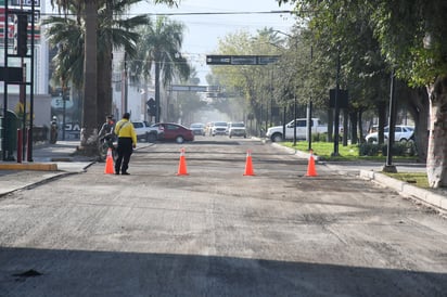 Los trabajos de pavimentación en la calzada Colón abarcan del bulevar Independencia hasta el bulevar Revolución.