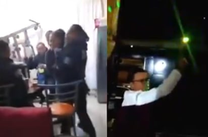 En el video se aprecia a los uniformados cantando y celebrando, así como a un hombre disparando hacia la calle (CAPTURA) 