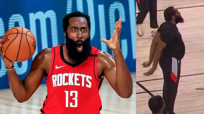 James Harden se convirtió en tema de discusión en redes sociales al circular unas fotografías en las que su físico no parece al de un deportista de élite. (ARCHIVO/ESPECIAL)
