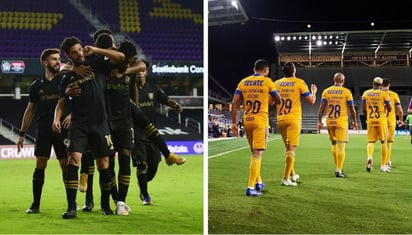 Con sus cañoneros Gignac y Vela al frente, Tigres de la UANL y Los Angeles FC jugarán el martes la final de la Liga de Campeones de Concacaf con la esperanza de lograr su primer título de la competición y un boleto para el Mundial de Clubes de la FIFA. (ESPECIAL) 