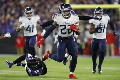 Derrick Henry, corredor de Titanes, es la principal amenaza a la ofensiva de Tennessee, que eliminó a Baltimore la campaña pasada.