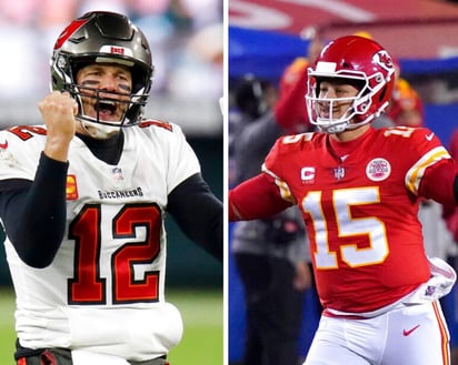 Tom Brady contra Patrick Mahomes. Buccaneers de Tampa Bay vs Chiefs de Kansas City, en el Super Bowl LV, a disputarse el 7 de febrero. (ESPECIAL)