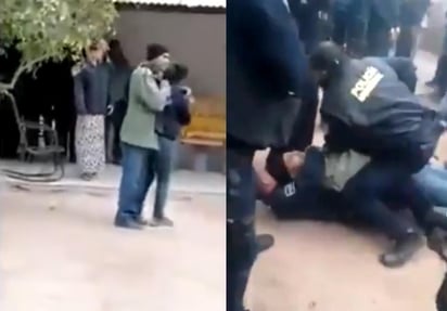 Tras intentar dialogar con el sujeto, elementos de la policía lograron detenerlo (CAPTURA) 