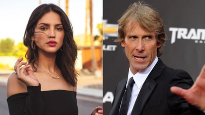 En medio del set de filmación, se filtraron unas imágenes donde se observa a la actriz mexicana Eiza González en una presunta discusión con el director estadounidense Michael Bay, durante el rodaje del remake Ambulance. (ESPECIAL) 