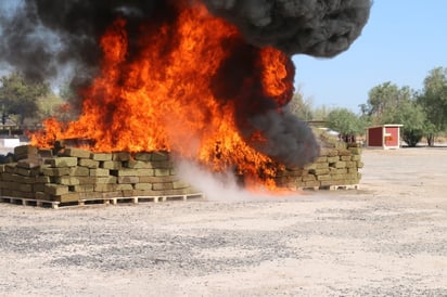 Se incineraron cinco toneladas 881 kilogramos 829 gramos de marihuana y 15 gramos 100 miligramos de cocaína.