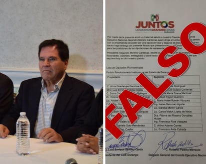 Luego de que se filtrara una lista de posiciones para las diputaciones plurinominales del Partido Revolucionario Institucional (PRI) del Estado de Durango, el delegado del Comité Ejecutivo Nacional, Roberto Padilla Márquez, a través de redes sociales aseguró que se trata de una lista falsa. (ESPECIAL)