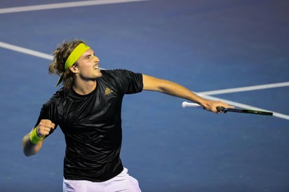 El griego Stefanos Tsitsipas, primer favorito, venció este jueves por 7-5, 4-6, 6-3 al canadiense Félix Auger-Aliassime y se clasificó a la semifinal del Abierto Mexicano de Tenis, torneo ATP-500 con sede en el balneario de Acapulco. (EFE)
