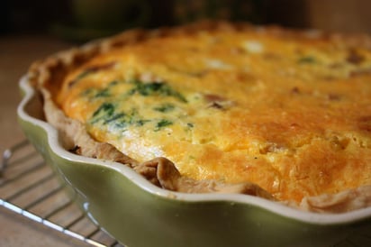 Quiche de queso crema Lala y espinacas