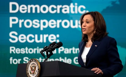 La vicepresidenta de Estados Unidos, Kamala Harris, advirtió este martes de que no es posible un progreso en los países del Triángulo Norte -El Salvador, Guatemala y Honduras- si la corrupción persiste en la región. (EFE) 