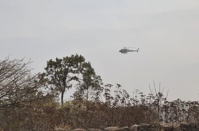 El incendio forestal inició en el paraje Ciudad Cajetes, dentro del APFF Bosque La Primavera. (CORTESÍA) 