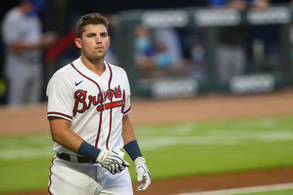 El tercera base Austin Riley, de los Bravos de Atlanta, fue elegido este lunes ganador del premio de Jugador de la Semana en la Liga Nacional del béisbol de las Grandes Ligas. (Especial) 