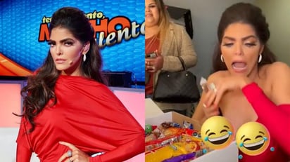 Ana Bárbara casi enseña de más debido a un accidente que tuvo con un vestido largo rojo que utilizó para la gran final del reality Tengo Mucho Talento, que se encontraba grabando en Estados Unidos por ser una de las jueces. (ESPECIAL) 