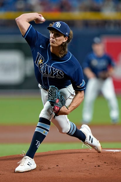 Tyler Glasnow permitió una carrera en 7 innings y ponchó a 11. (AP)