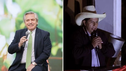 El mandatario argentino, Alberto Fernández, desveló este jueves que se comunicó con el peruano Pedro Castillo, a quien definió como 'presidente electo' pese a que aún no concluyó el escrutinio, y le expresó su 'deseo' de unir juntos 'esfuerzos en favor de América Latina'. (ARCHIVO)
 