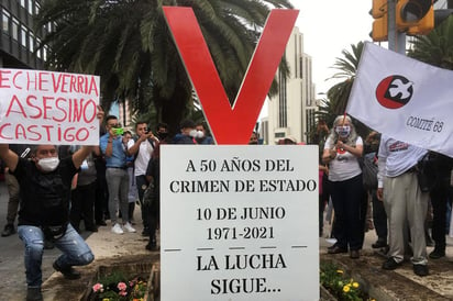 La tarde de este jueves 10 de junio se conmemora los 50 años de la matanza de estudiantes durante el enfrentamiento con un grupo paramilitar llamado 'Halcones'. (EL UNIVERSAL)