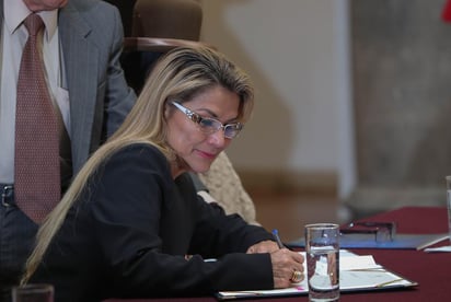 La expresidenta transitoria de Bolivia Jeanine Áñez reiteró este jueves que es una 'prisionera política' y pidió independencia de la justicia tras 87 días de su detención preventiva en una cárcel de mujeres por el caso denominado 'golpe de Estado'. (EFE)
