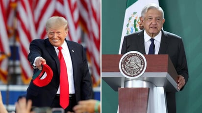  El expresidente estadounidense Donald Trump, viajó hoy a la localidad de Weslaco, Texas, en la frontera con México y defendió sus políticas antimigrantes, señalando que incluso el mandatario mexicano, Andrés Manuel López Obrador, a quien calificó de ser 'un tipo increíble', quería que esas políticas funcionaran 'porque él ve cómo millones de personas entran a su país'. (ARCHIVO)
