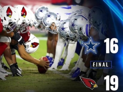 Este viernes por la noche, los Dallas Cowboys cayeron ante los Arizona Cardinals con un marcador 19-16.