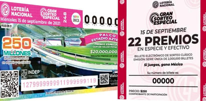 El Gran Sorteo Especial 248 tuvo una emisión de dos millones de billetes, del número 0,000,000 al 1,999,999, con un valor por billete de 250 pesos. (ESPECIAL)